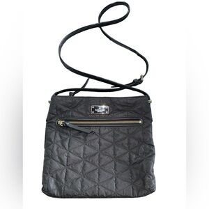 Kade Spade Quilted Nylon Black Crossbody Purse